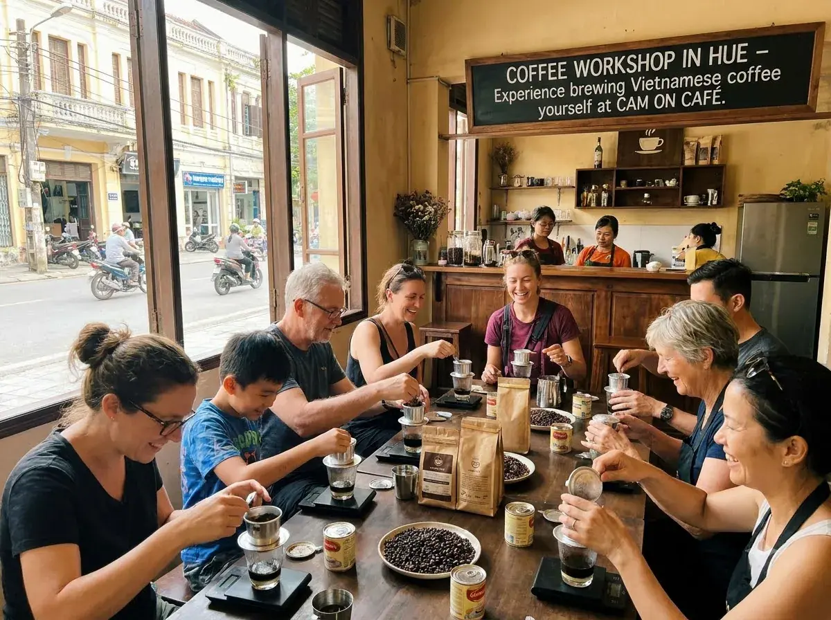 COFFEE WORKSHOP IN HUE – TRẢI NGHIỆM TỰ TAY PHA CÀ PHÊ VIỆT NAM TẠI CAM ON CAFÉ