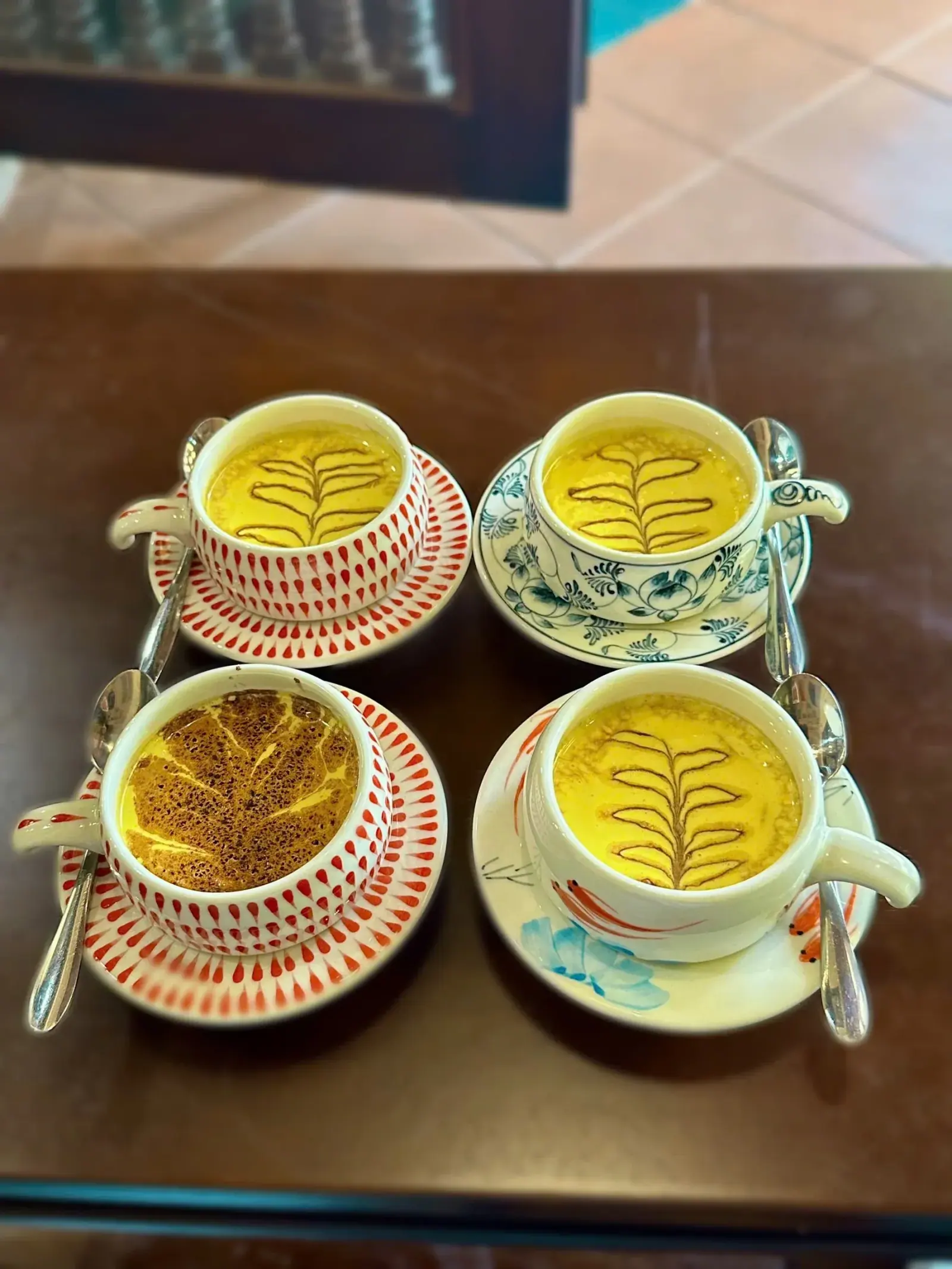 Freshly made egg coffees